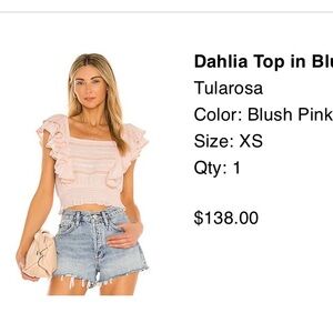 Tularosa, Dahlia Top
Color: Blush Pink, Size XS